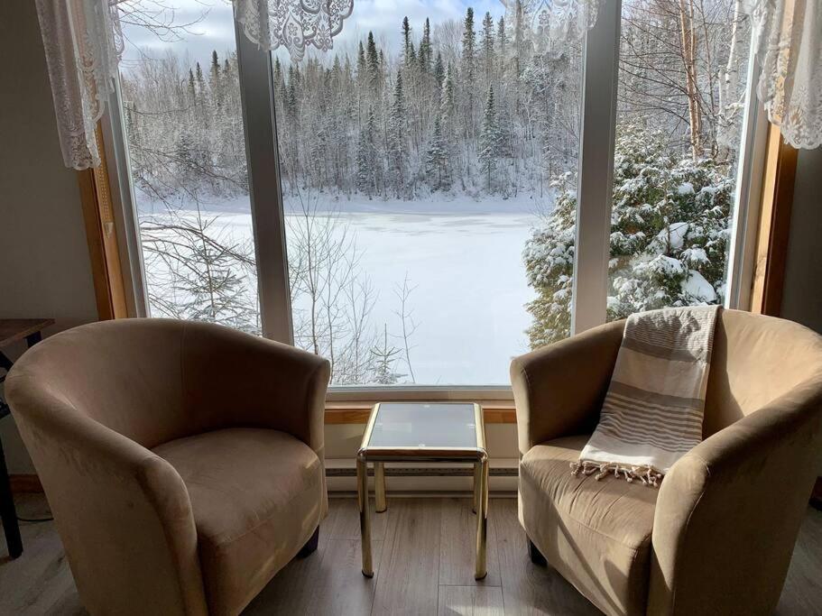 Le Chalet Bleu, Aux Pieds Des Monts-Valin Saint-David-de-Falardeau Extérieur photo